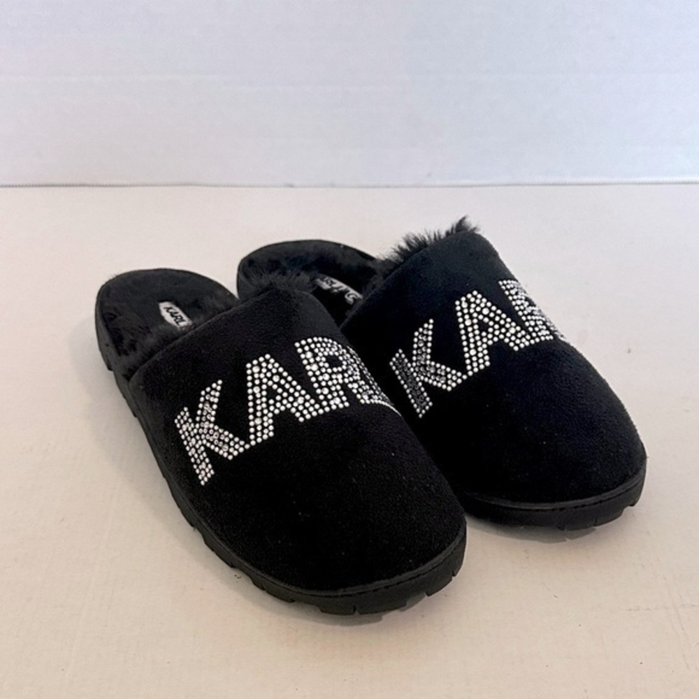 Karl Lagerfeld slippers BLACK size 6 NWOT